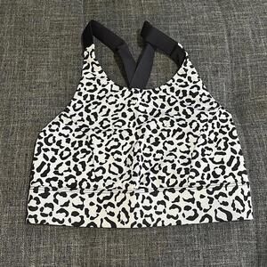 superdown Leopard Longline Sports Bra Athleisure Yoga Top Size Small